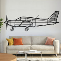Piper Archer LX light aircraft silhouette — laser-cut black metal wall art with subtle floating effect