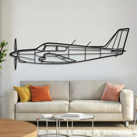 PA‑24 Comanche metal airplane wall art – laser-cut 2 mm steel with textured matte finish and floating 3D effect