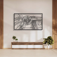 Porsche 911 GT3 992 driver’s cockpit metal frame wall art