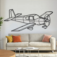 RV-10 Angle metal aircraft wall art in 2 mm laser-cut steel with matte textured powder-coated finish and 3D elevation screws