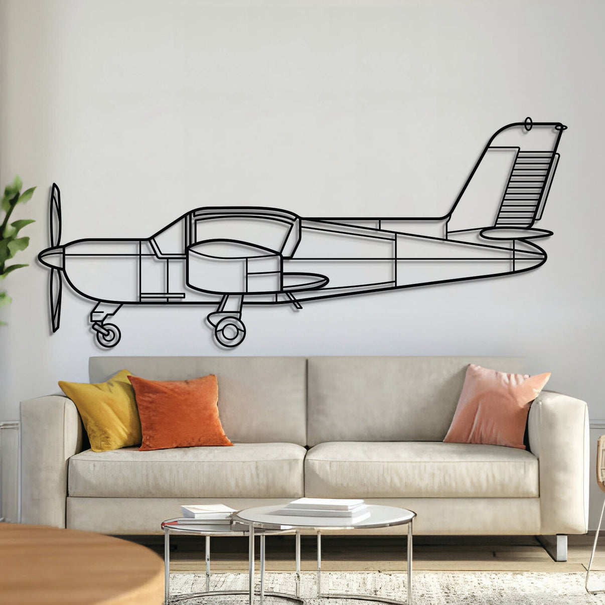 Rallye metal aircraft wall art, laser‑cut 2 mm steel with matte powder coat and stylish floating 3D effect