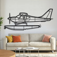Glasair Sportsman 2+2 kit‑built bush plane silhouette metal wall art – laser‑cut 2 mm steel, textured matte powder‑coat, ready to hang
