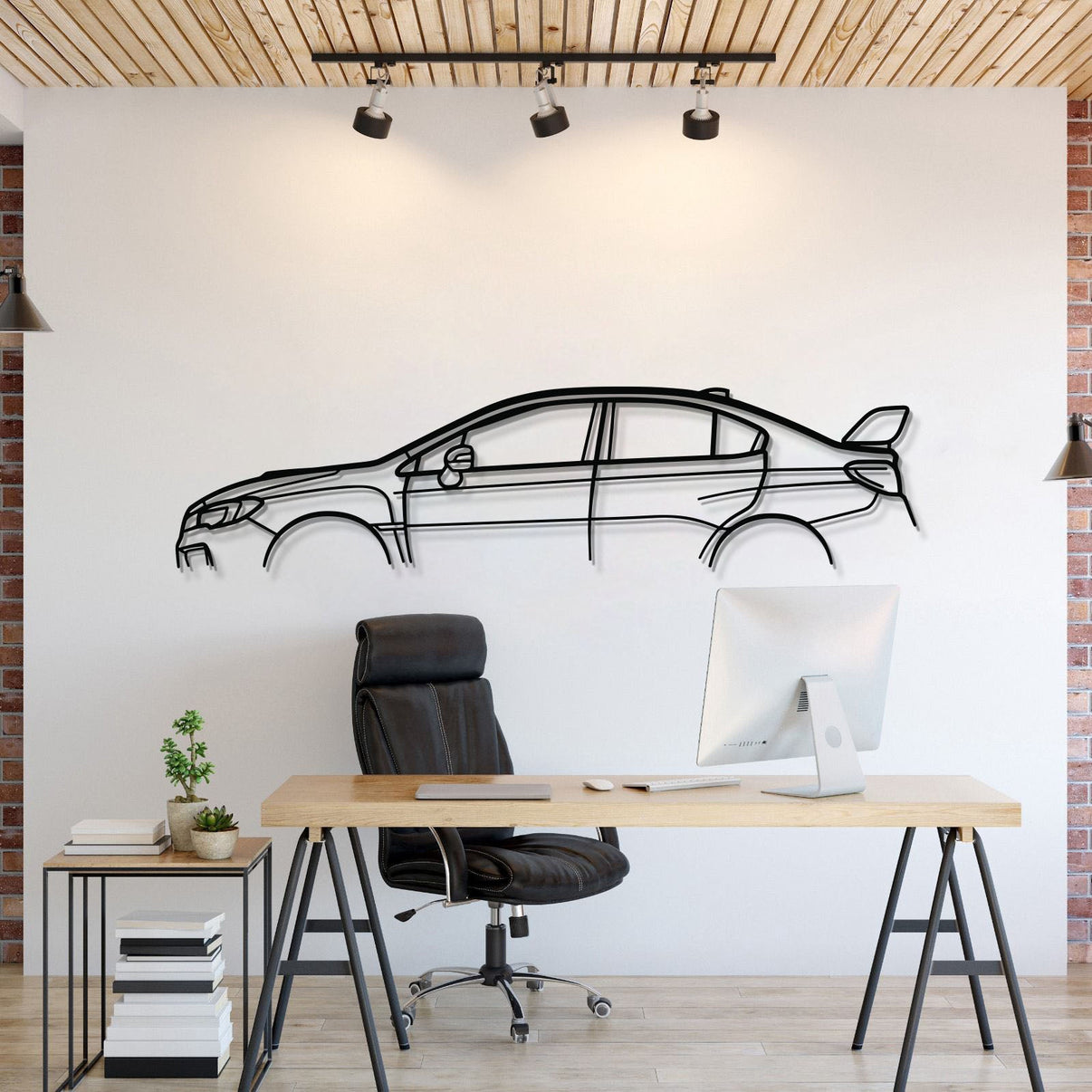 Decorate your wall with the Subaru WRX STI VA in metal art form