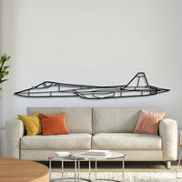 SU‑57 metal aircraft wall art, laser‑cut 2 mm steel with matte powder coat and floating 3D effect