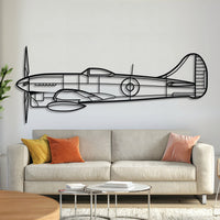 Tempest MK V metal aircraft wall art in 2 mm laser-cut steel with matte powder coating and 3D spacer screws