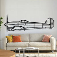Typhoon metal aircraft wall art, laser‑cut 2 mm steel with matte powder coat and floating 3D effect