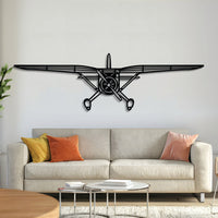 V77 Reliant front-view metal aircraft wall art, laser-cut 2 mm steel, matte textured finish, 3D effect