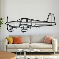 RV-10 four-seat kit aircraft metal wall art – laser-cut matte black steel silhouette