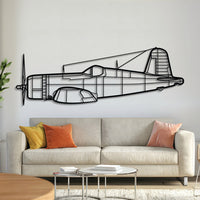 Grumman F4U‑1A Corsair front silhouette – laser‑cut 2 mm steel with textured matte powder‑coat finish, ready to hang