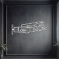 F‑4U Corsair neon silhouette wall art, laser‑cut steel with inverted gull-wing profile and dynamic neon glow