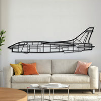 Vought RF‑8G Crusader photo‑reconnaissance jet silhouette – laser‑cut 2 mm steel, textured matte powder‑coat finish, ready to hang