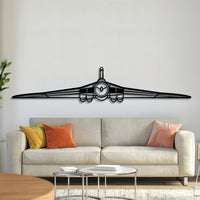 Vulcan front view metal aircraft wall art, laser-cut 2 mm steel, matte black, 3D effect