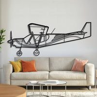 Zenith STOL CH‑750 kit bush plane silhouette – laser‑cut 2 mm steel, textured matte powder‑coat finish, ready to hang